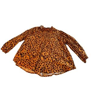 LuLaRoe Orange and Black Leopard Print Blouse